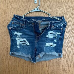 American Eagle Outfitters Ripped Blue Jean Shorts